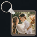 Modern Elegant Bride and Groom Wedding Photo Keych Keychain<br><div class="desc">Modern Elegant Bride and Groom Wedding Photo keychain</div>