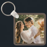 Modern Elegant Bride and Groom Wedding Photo Keych Keychain<br><div class="desc">Modern Elegant Bride and Groom Wedding Photo keychain</div>