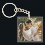 Modern Elegant Bride and Groom Wedding Photo Keych Keychain<br><div class="desc">Modern Elegant Bride and Groom Wedding Photo Keychain</div>