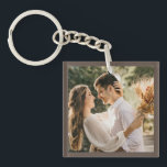 Modern Elegant Bride and Groom Wedding Photo Keych Keychain<br><div class="desc">Modern Elegant Bride and Groom Wedding Photo Keychain</div>