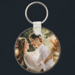 Modern Elegant Bride and Groom Wedding Photo Keychain<br><div class="desc">Modern Elegant Bride and Groom Wedding Photo keychain</div>