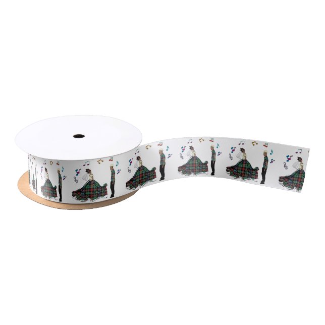 Modern Elegant Bride Groom Wedding Dancing  Satin Ribbon (Spool)