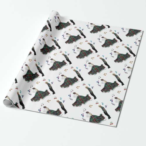 Modern Elegant Bride Groom Wedding Wrapping Paper