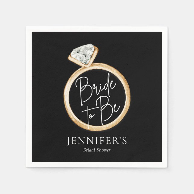 Modern Elegant Bride To Be Bridal Shower Napkins (Front)