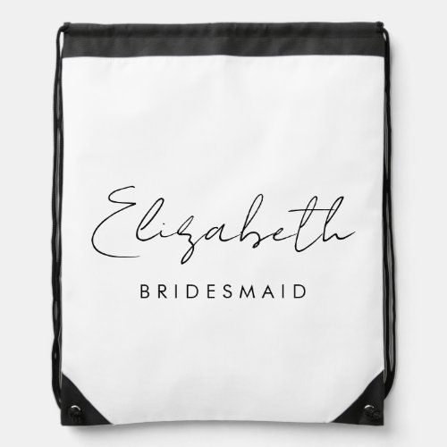 Modern Elegant Bridesmaid Gifts Womens Template Drawstring Bag