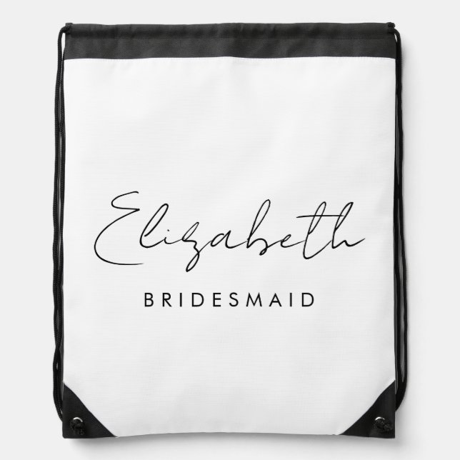 Modern Elegant Bridesmaid Gifts Womens Template Drawstring Bag (Front)