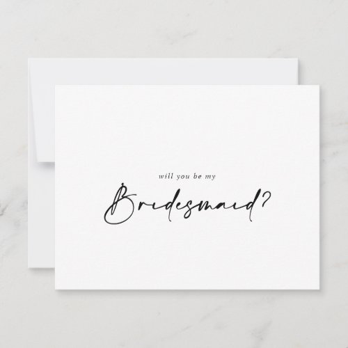 Modern Elegant Bridesmaid Proposal Note Card