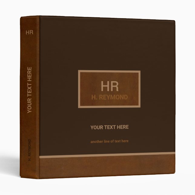modern elegant brown binder for a special subject (Front/Spine)