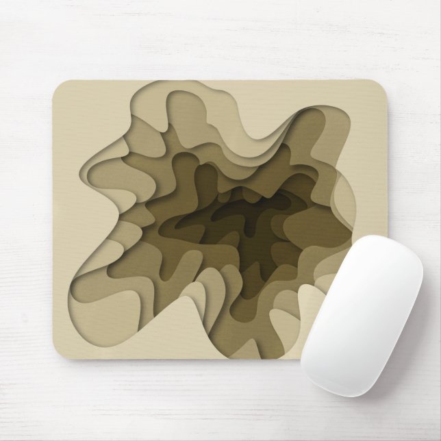 Modern Elegant Brown Waves Mouse Pad (With Mouse)