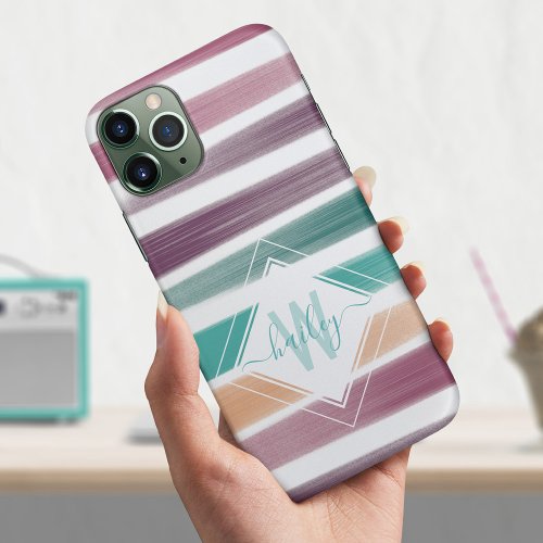 Modern Elegant Brush strokes Chic Script Name iPhone 11 Pro Case