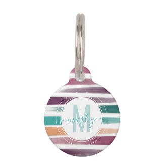 Modern Elegant Brush strokes Dog Name Monogram