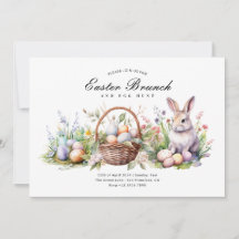 Modern Elegant Bunny Easter Brunch & Egg Hunt