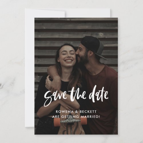 Modern elegant burnt brick photo save the date