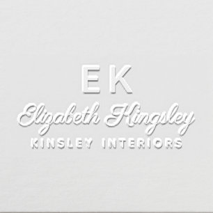 Modern Elegant Business Name Initials Embosser