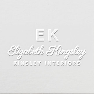 Modern Elegant Business Name Initials Embosser