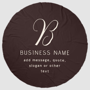 Modern Elegant Business Name Monogram Dark Brown Beach Towel