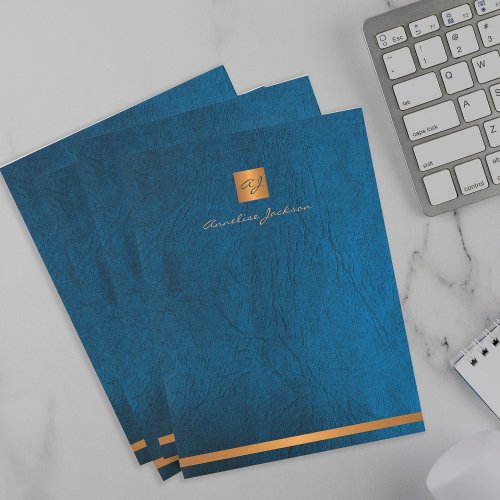 Modern elegant business professional monogrammed pocket folder