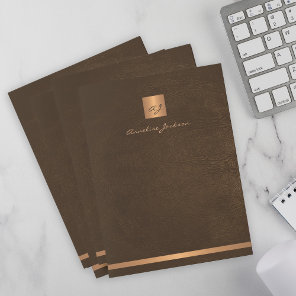Modern elegant business professional monogrammed pocket folder