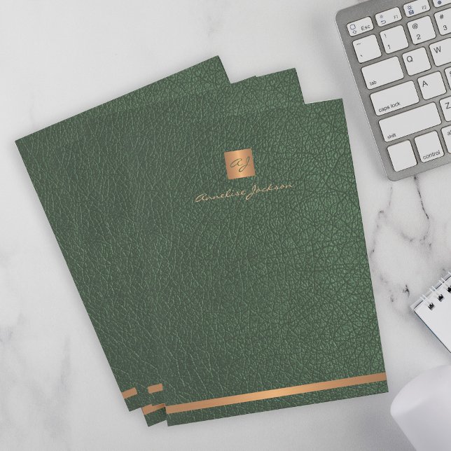 Modern elegant business professional monogrammed pocket folder (Creator Uploaded)