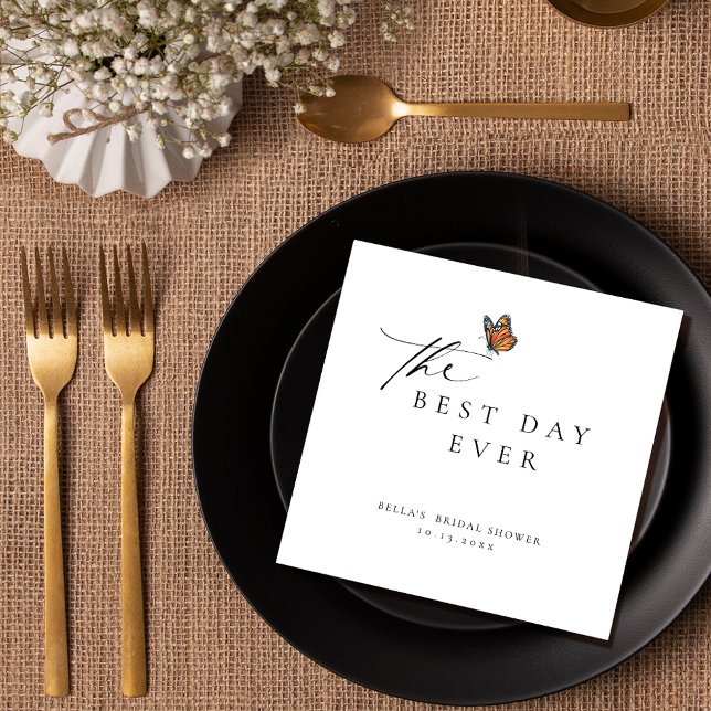 Modern Elegant Butterfly Bridal Shower Napkins (Creator Uploaded)