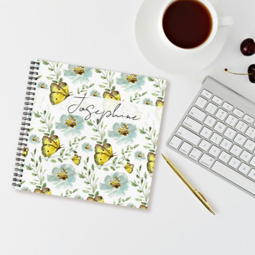 Modern Elegant Butterfly watercolor personalized Notebook