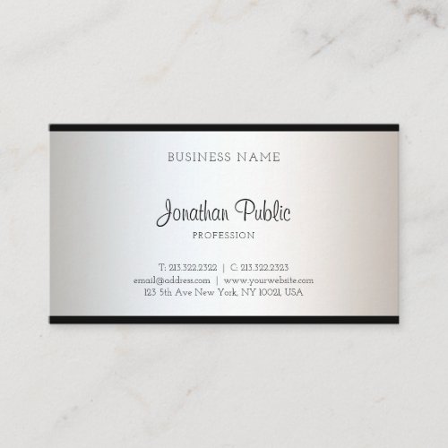 Modern Elegant Calligraphed Script Creative Plain Business Card