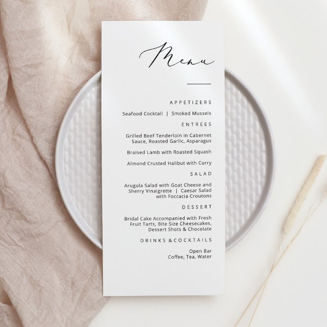 Modern Elegant Calligraphic Menu Card (Creator Uploaded)