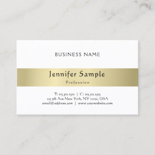 Modern Elegant Calligraphic Typed Plain Gold Look Business Card