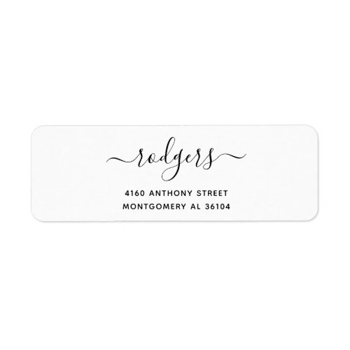 Modern Elegant Calligraphy 08  Return Address Label