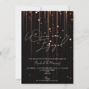 Modern Elegant Calligraphy Engagement Party Invitation