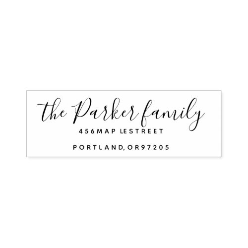 Modern Elegant Calligraphy Family Return Address S Self-inking Stamp