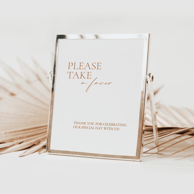 Modern Elegant Calligraphy Favors Wedding Sign (Creator Uploaded)