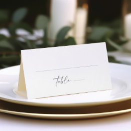 Modern Elegant Calligraphy Folded Place Card