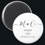 Modern Elegant Calligraphy Monogram Wedding Magnet<br><div class="desc">Personalize this modern and elegant wedding magnet with monogram/duogram joined by decorative swashes. Perfect give away gifts for your guests on your formal wedding.</div>