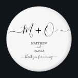 Modern Elegant Calligraphy Monogram Wedding Magnet<br><div class="desc">Personalize this modern and elegant wedding magnet with monogram/duogram joined by decorative swashes. Perfect give away gifts for your guests on your formal wedding.</div>