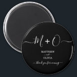 Modern Elegant Calligraphy Monogram Wedding Magnet<br><div class="desc">Personalize this modern and elegant wedding magnet with monogram/duogram joined by decorative swashes. Perfect give away gifts for your guests on your formal wedding.</div>