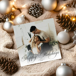  Modern Elegant Calligraphy Script Christmas Photo Holiday Card