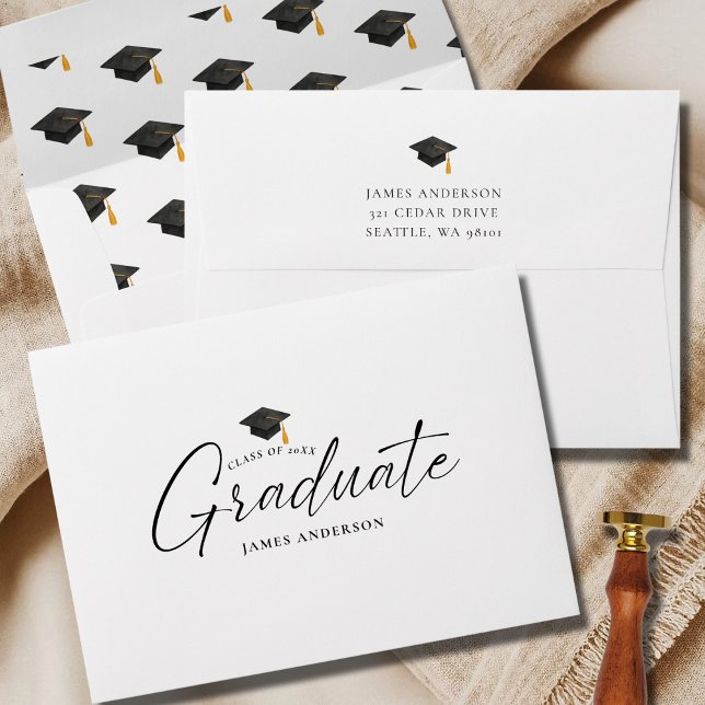 Modern Elegant Calligraphy Script Graduation Envelope (Creator Uploaded)