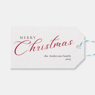 Modern Elegant Calligraphy Script Merry Christmas  Gift Tags