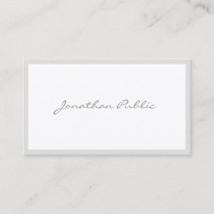 Modern Elegant Calligraphy Script Plain Sleek Luxe Business Card