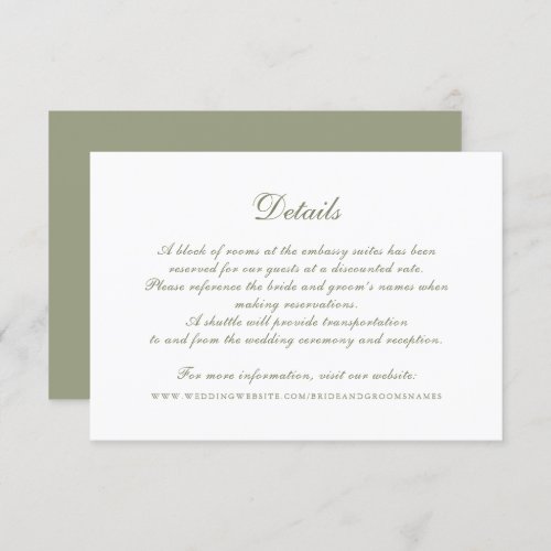 Modern Elegant Calligraphy Script Wedding Details Invitation