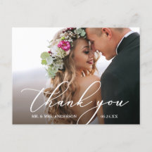 Modern Elegant Calligraphy Thank You Wedding