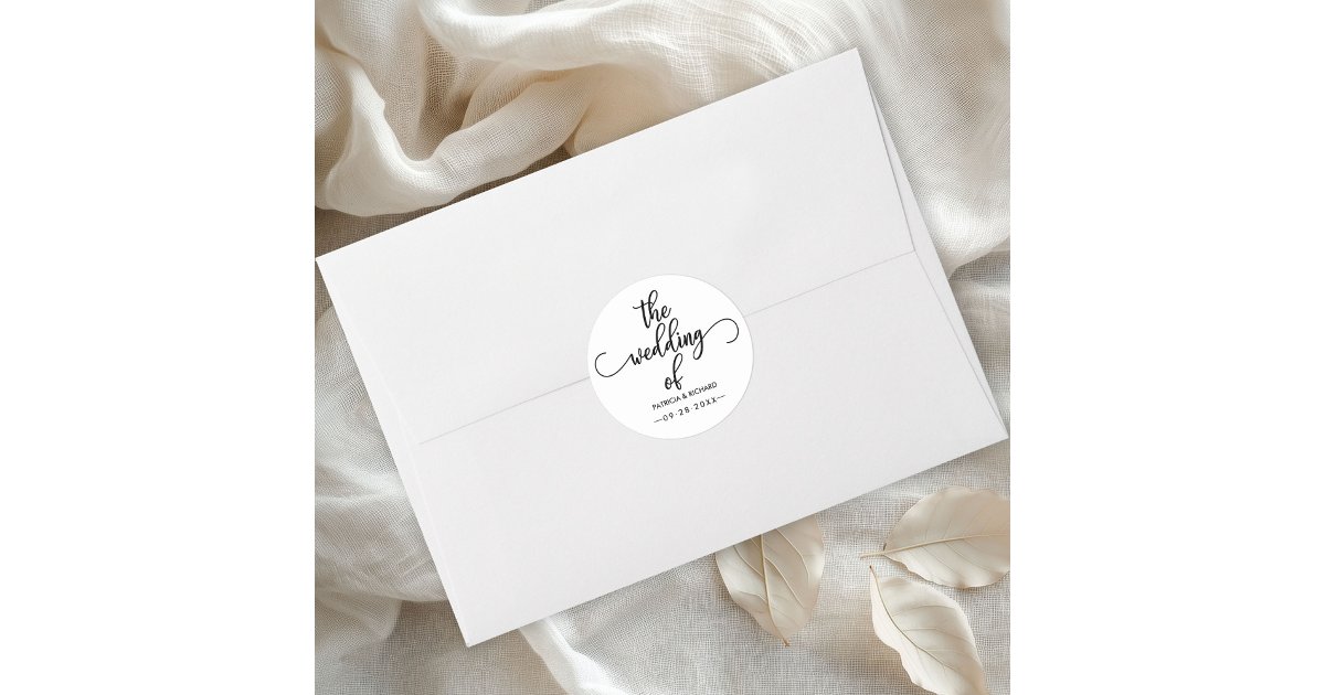 Modern Elegant Calligraphy The Wedding Of Classic Round Sticker | Zazzle