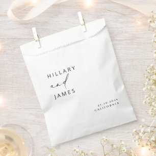 Modern Elegant Calligraphy Wedding   Favor Bag