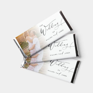 Modern Elegant Calligraphy Wedding   Hershey Bar Favors
