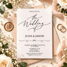 Modern Elegant Calligraphy Wedding Invitation