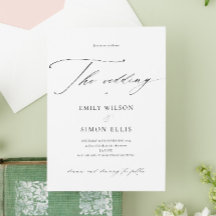 Modern Elegant Calligraphy Wedding Invitation