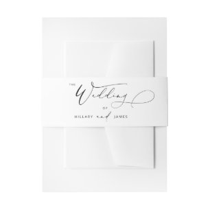 Modern Elegant Calligraphy Wedding Invitation Belly Band
