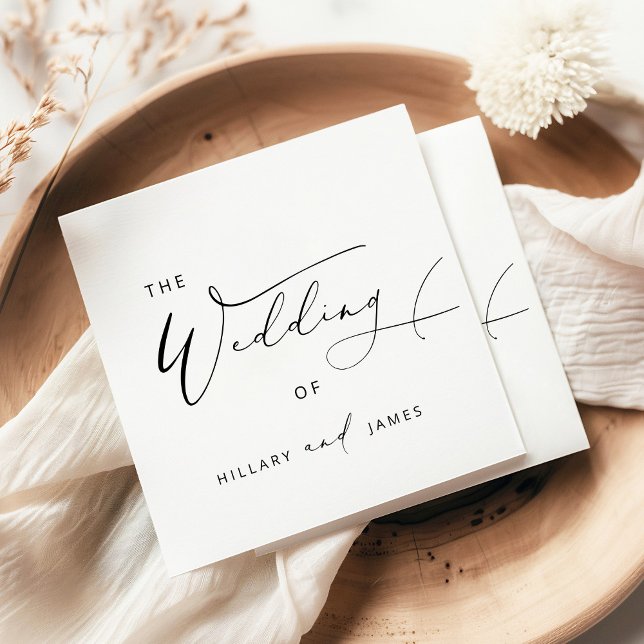 Modern Elegant Calligraphy Wedding   Napkins (Creator Uploaded)
