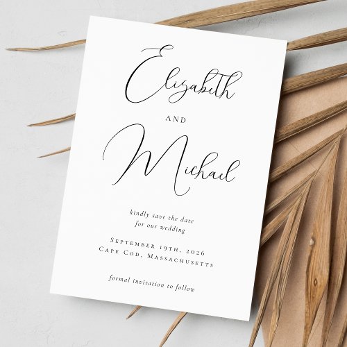 Modern Elegant Calligraphy Wedding Printable Save The Date